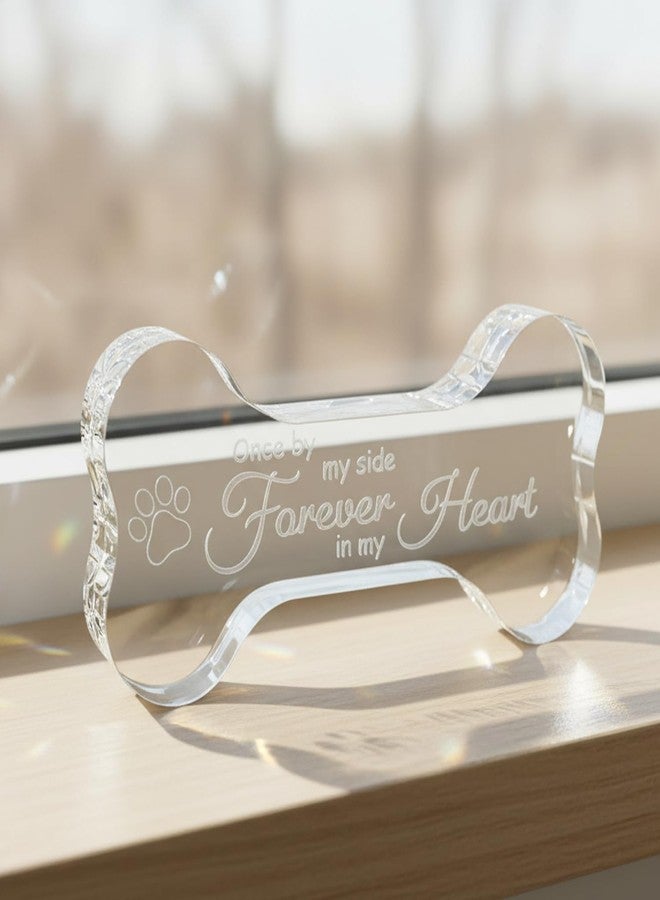 Suny Smiling Pet Memorial Ornament Remembrance Gifts - Crystal Bone Dog Memorial Gifts for Loss of Dog, Pet Loss Sympathy Gift & Keepsake - Once by My Side, Forever in My Heart - Image 3